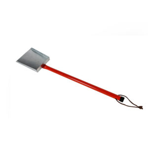 Red and silver coal scoop