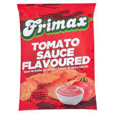 Red packet of frimax tomoato flavourd Chips
